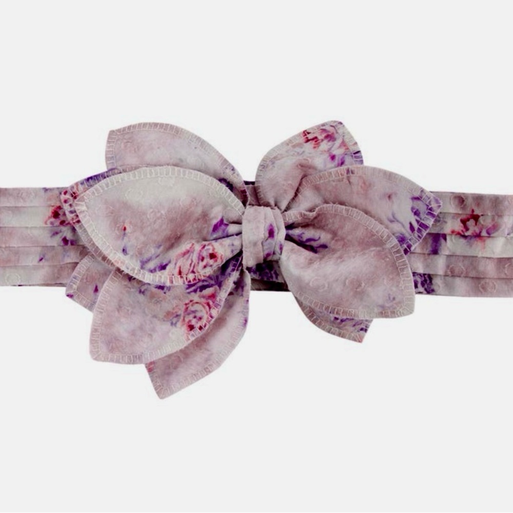RARE LoveShackFancy High Noon Silk Belt Purple Flower Bow